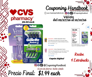 Productos Gillette or Venus por $1.99