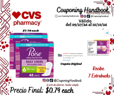 Poise Daily Incontinence Panty Liners Very Light Absorbency por $0.79