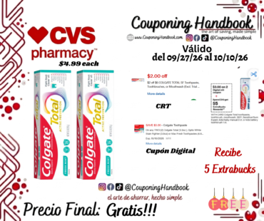 02 Colgate Total Active Prevention Toothpaste, Fresh Mint, 3.3 OZ Gratis