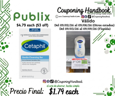 Cetaphil Gentle Cleansing Bar por $1.79