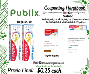 Colgate Total Active Prevention Whitening Toothpaste por $0.25