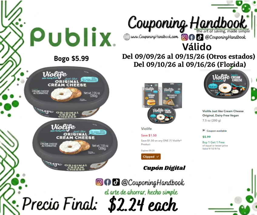 Violife Just like Cream Cheese Original, Dairy-Free Vegan por $2.24