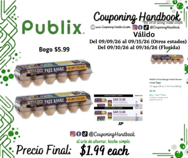 Nellie’s Eggs, Brown, Large, Free Range 12 eggs por $1.99
