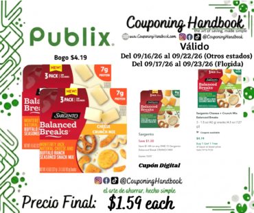 Sargento Cheese + Crunch Mix Balance Breaks por $1.59
