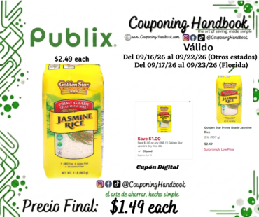 Golden Star Prime Grade Jasmine Rice 2 lb por $1.49