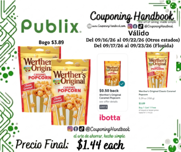 Werther’s Original Classic Caramel Popcorn por $1.44