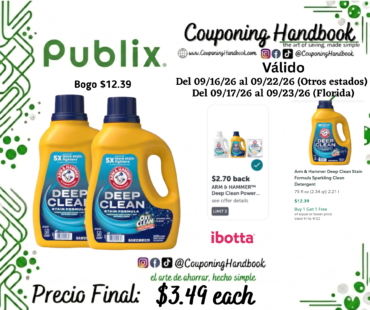 Arm & Hammer Deep Clean Stain Formula Sparkling Clean Detergent por $3.49