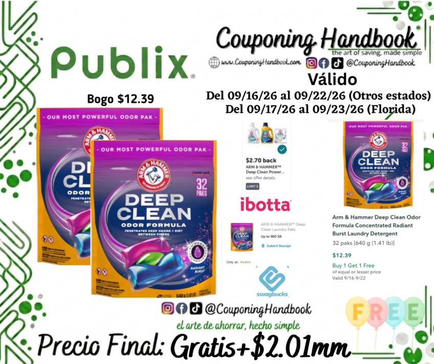 02 Arm & Hammer Deep Clean Odor Formula Concentrated Radiant Burst Laundry Detergent Gratis