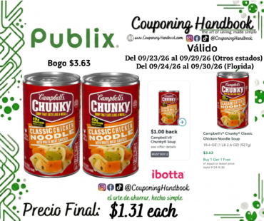 Campbell’s® Chunky® Classic Chicken Noodle Soup por $1.31