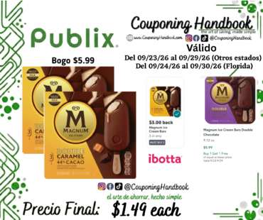 Magnum Ice Cream Bars Double Caramel 9.13 oz por $1.49
