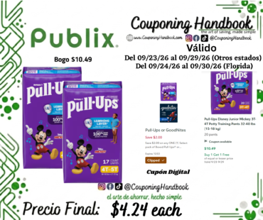 Pull-Ups Disney Junior Mickey 4T-5T Potty Training Pants por $4.24