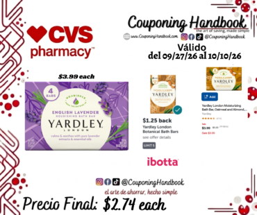 Yardley London Moisturizing Bath Bar, English Lavender, 4.25 OZ, 4 CT por $2.74