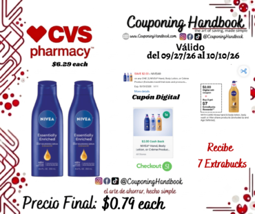 NIVEA Essentially Enriched Body Lotion, 8.4 OZ por $0.79