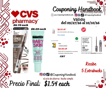 Productos Maybelline por $1.54