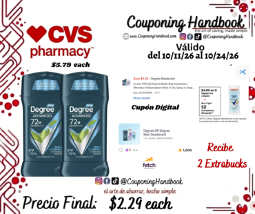 Degree Men Antiperspirant & Deodorant Stick 2.6 OZ por $2.29