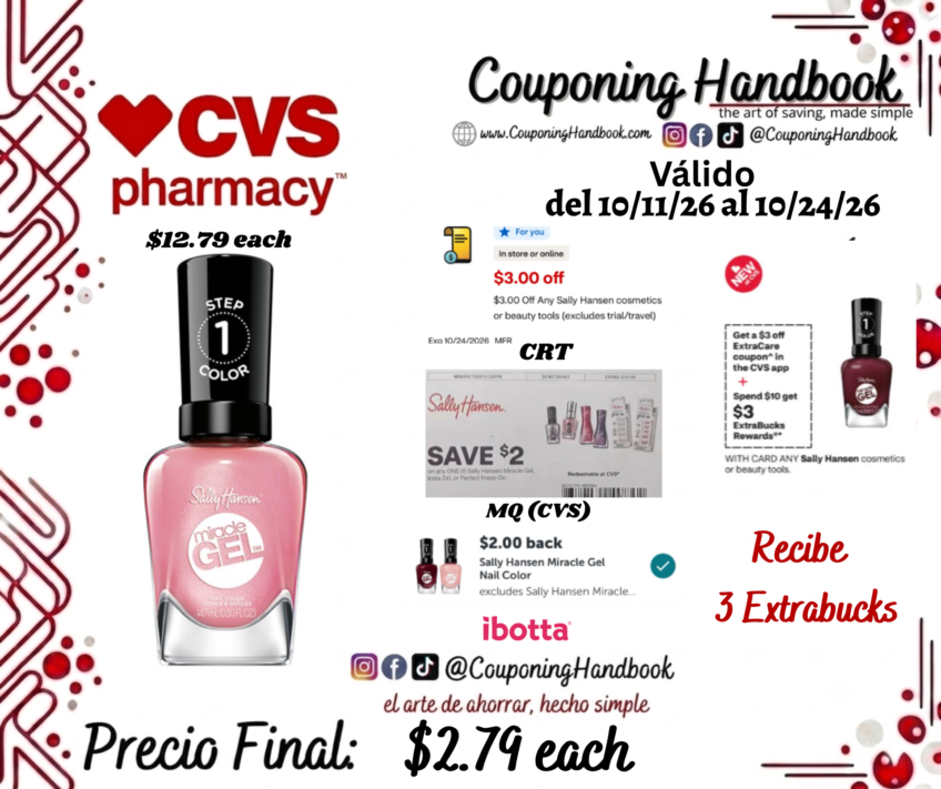 Sally Hansen Miracle Gel Nail Polish Travel Seekers Collection por $2.79