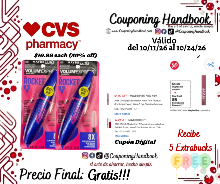 02 Maybelline Volum’ Express The Rocket Washable Mascara Gratis