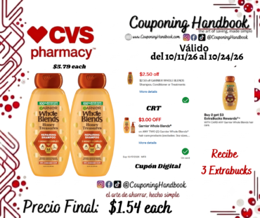 Garnier Whole Blends shampoo/conditioner por $1.54