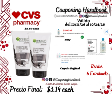 Garnier SkinActive Charcoal Blackhead Acne Treatment Scrub, 5 OZ por $3.19