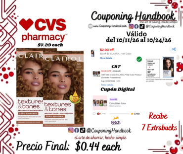 Clairol Textures & Tones Permanent Hair Dye por $0.44