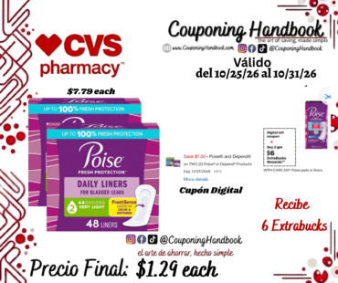 Poise Daily Incontinence Panty Liners Very Light Absorbency por $1.29