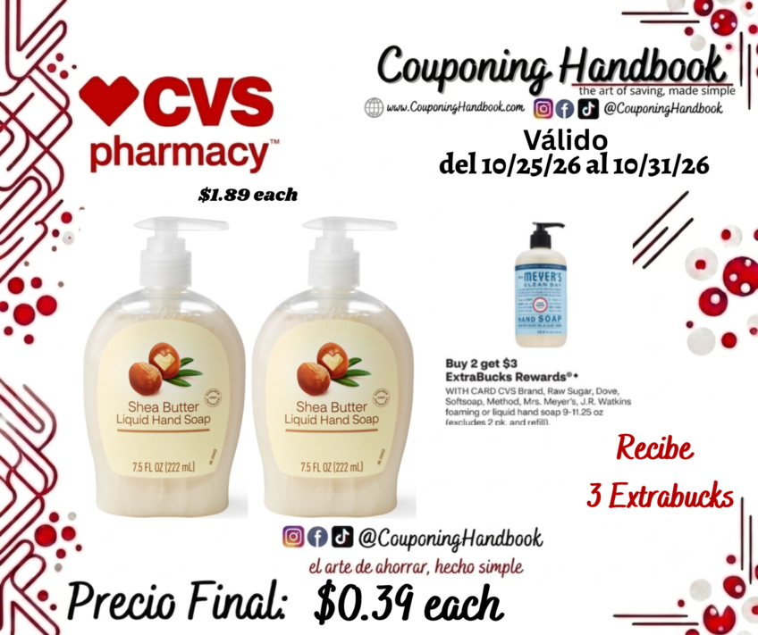 CVS Beauty Shea Butter Liquid Hand Soap por $0.39