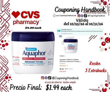 Aquaphor Children’s Healing Ointment, 14 OZ por $1.99