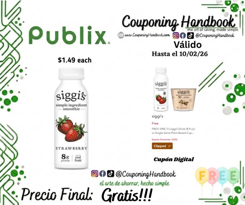 Siggi’s Drinkable Yogurt, Lowfat, Strawberry, Probiotic Gratis