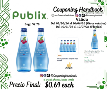 Clearly Canadian Sparkling Water Beverage por $0.69