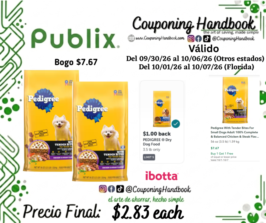 Pedigree With Tender Bites For Small Dogs Adult Food por $2.83