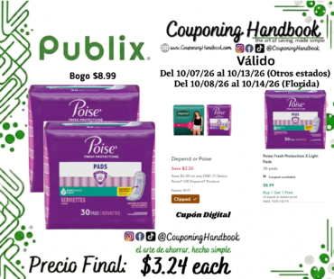Poise Fresh Protection 3 Light Pads por $3.24