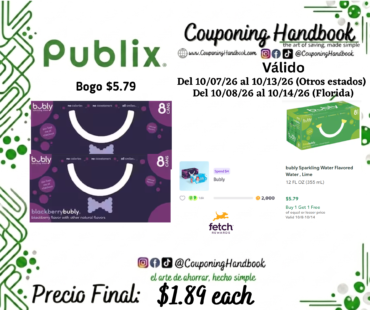 Bubly Sparkling Water, Blackberry por $1.89