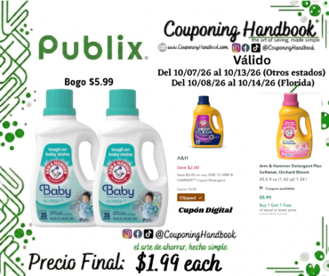 Arm & Hammer Detergent, Hypoallergenic, Cuddly Clean Scent, Baby por $1.99