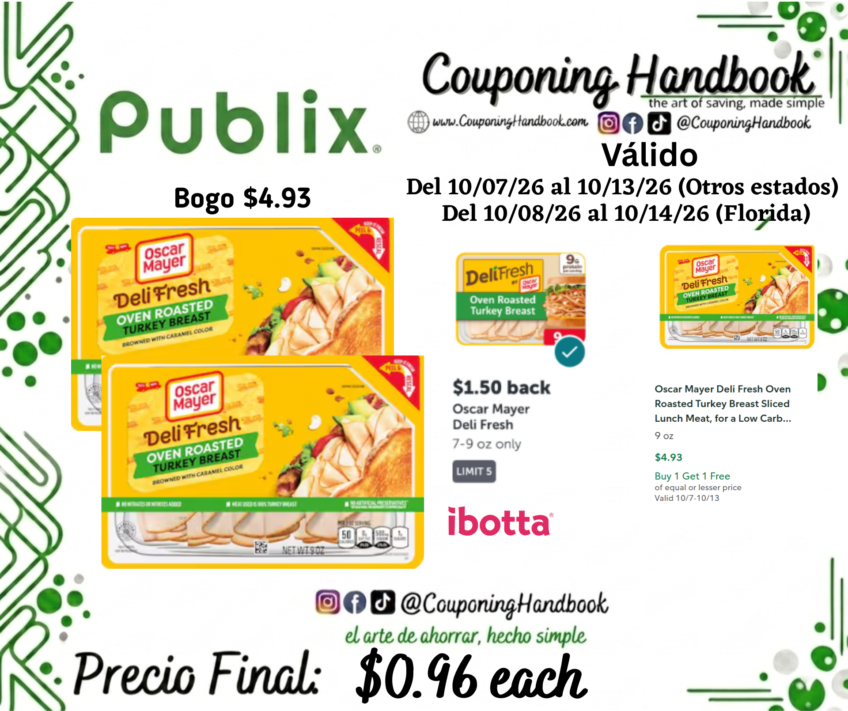 Oscar Mayer Deli Fresh Oven Roasted Turkey Breast Sliced Lunch Meat por $0.96