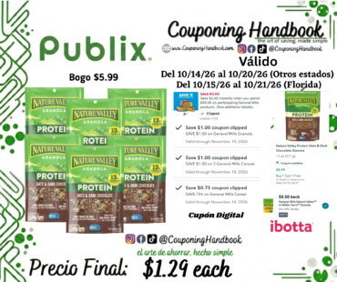 Nature Valley Protein Granola, Oats & Dark Chocolate por $1.29