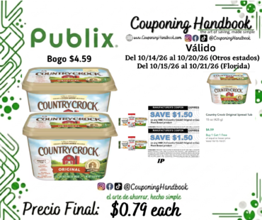 Country Crock Original Spread Tub por $0.79