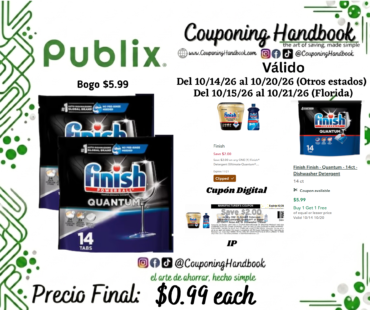 Finish – Quantum – 14ct – Dishwasher Detergent por $0.99