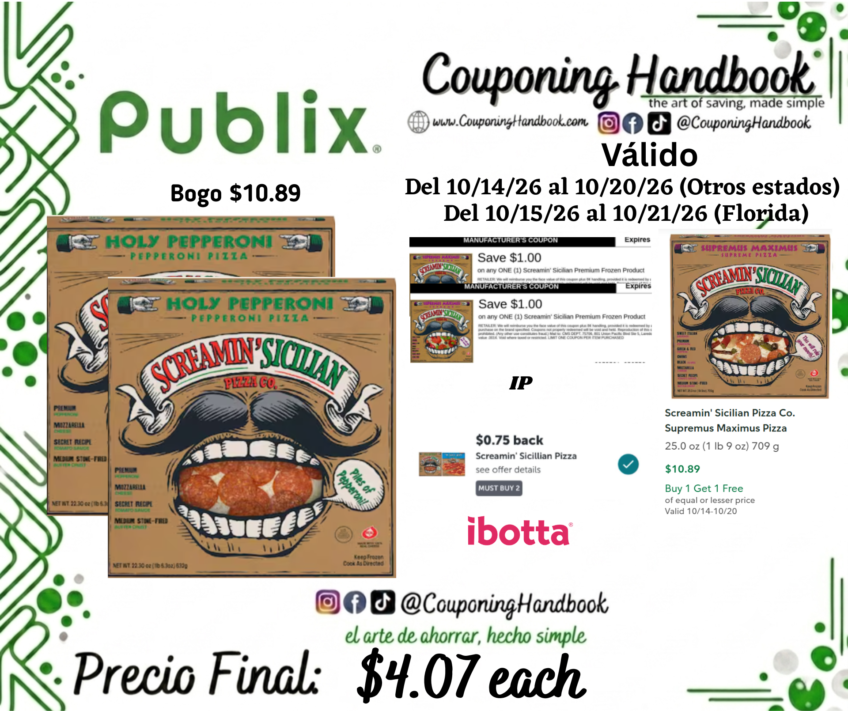 Screamin’ Sicilian Pizza Co. Holy Pepperoni Pizza por $4.07