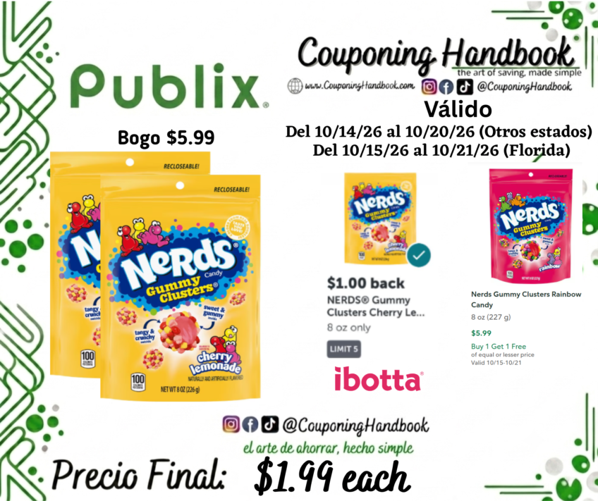 Nerds Gummy Clusters Cherry Lemonade Blitz Candy 8 oz por $1.99
