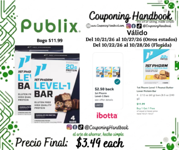 1st Phorm Gluten Free Chocolate PB Pretzel Level-1 Bar por $3.49