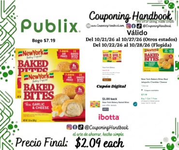 New York Bakery Baked Bites Real Garlic & Cheese por $2.09