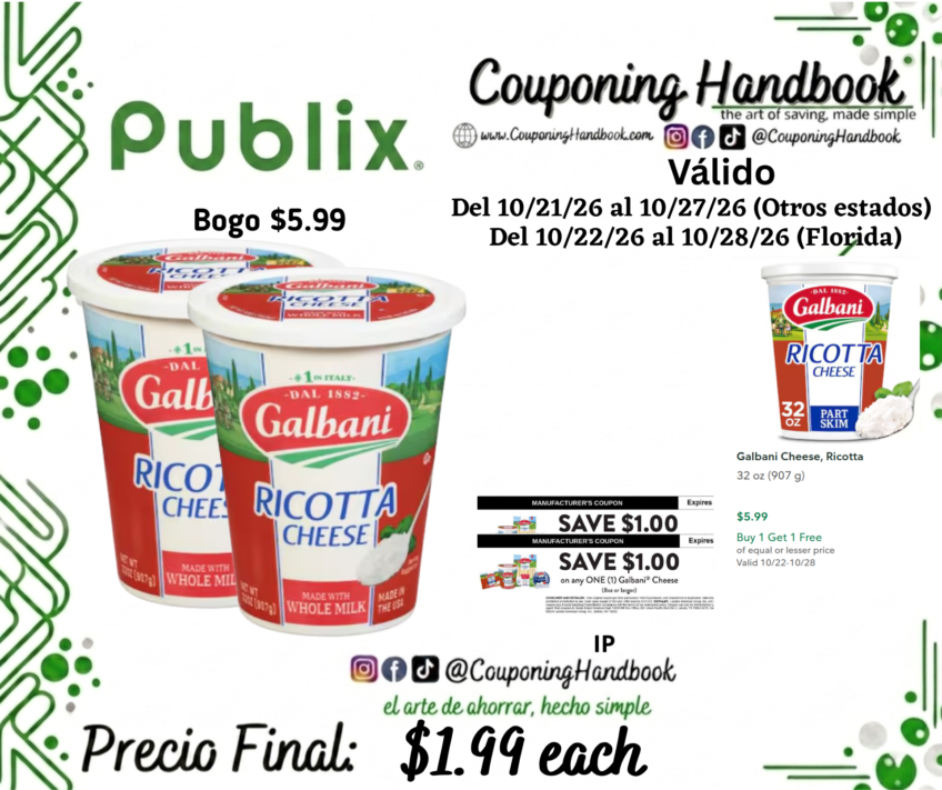Galbani Ricotta Cheese por $1.99