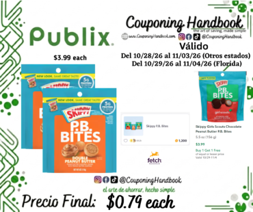 Skippy P.B. Bites, Double Peanut Butter por $0.79