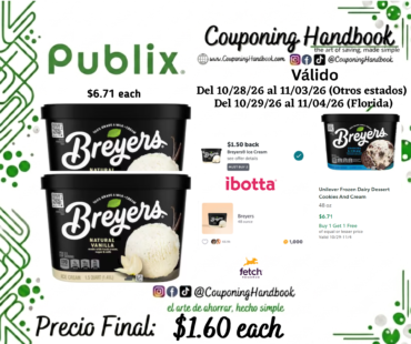 Breyers Classics Ice Cream Natural Vanilla por $1.70